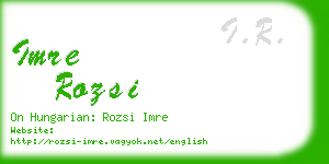 imre rozsi business card